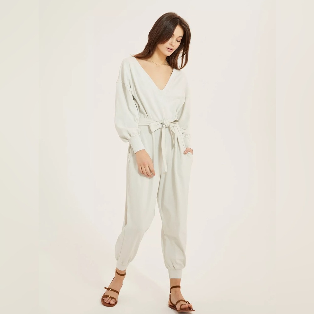 Something Navy cream jumpsuit